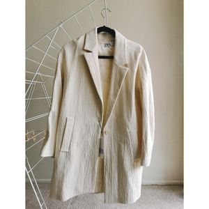 Zara White Long Blazer_NWT!